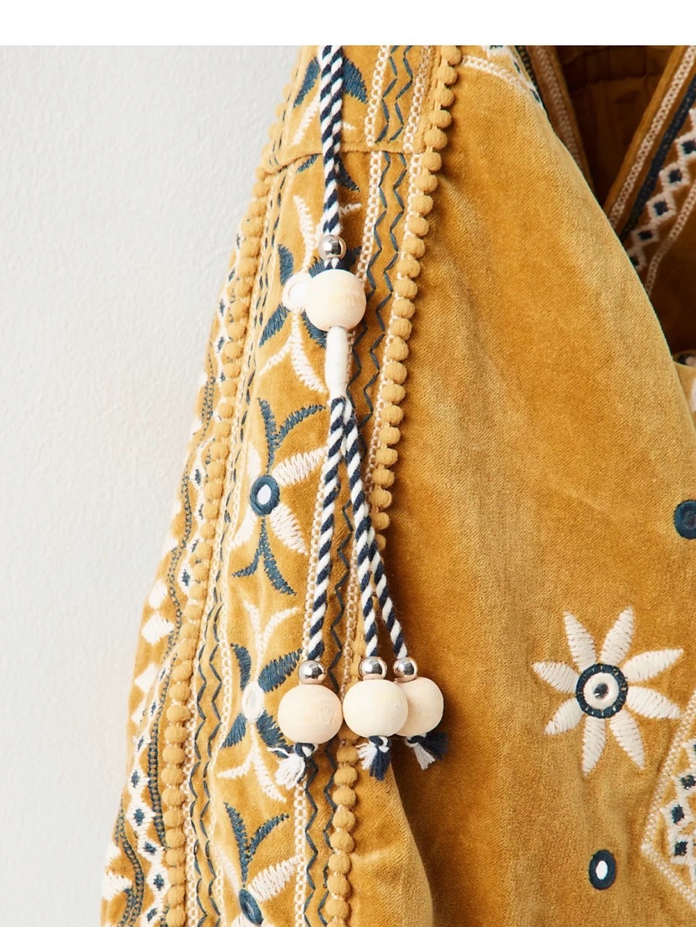 NWT Free People Vic Velvet Slouchy Bag - Color Gilded Gold - Picture 5 of 8